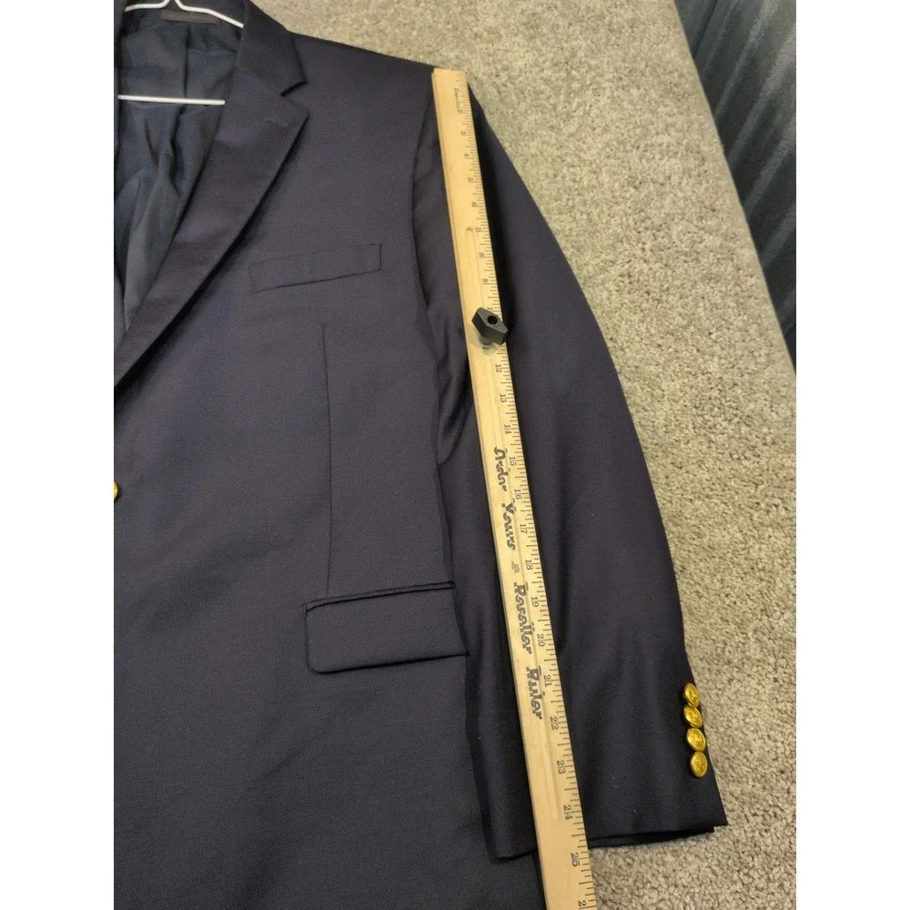 Lauren Ralph Lauren Mens Navy Blue 2 Button Blazer Gold Crest Buttons 42R